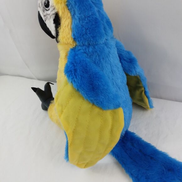 Wild Republic Macaw Parrot Blue Yellow Realistic 10" Stuffed Animal Plush - Picture 7 of 11